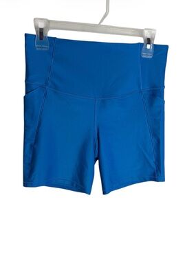 Blue nylon bike shorts with pockets size Medium